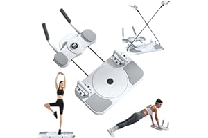 HAMON Pilates Reformer Board, 5 in1 Multifunctional Pilates Board for Core/Back/Arm/Leg Workouts, Multifunctional Ab Core Trainer with Removable Wheel