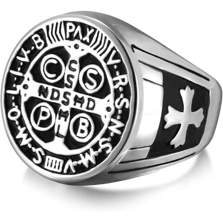 Lot De 10 Médailles De Saint Benoît Bénies - Argenté, 1 Cm, Avec Anneau Pour Bracelet - Zamak - 4