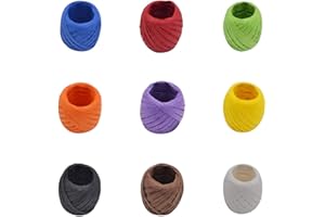 FineInno 9 Rotoli Nastri Rafia Naturale Raffia Paper Ribbon Rope Spago Corda Rafia Packing Paper Twine String per Natale,Regalo,Decorativi,1/4Inch,22 Yards (9 Rotoli)