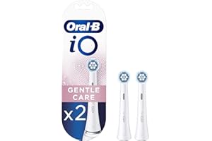 Oral-B iO Gentle Care Electric Toothbrush Head, Twisted & Angled Bristles for Deeper Plaque Removal, Pack of 2 Toothbrush Heads, White