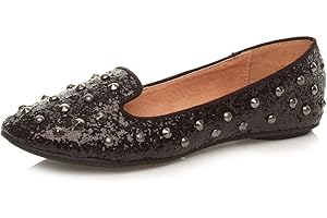 AJVANI Damskie płaskie szpilki ozdobne kolce mokasyny gotyckie punkowe półbuty baleriny rozmiar