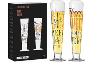 RITZENHOFF 6271002 Lot de 2 verres à bière 330 ml – Série Heldenfest – Avec inscription en allemand – Multicolore – Fabriqué en Allemagne