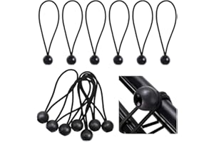 NewZC Lot de 20 Tendeurs en Caoutchouc avec Boule Tendeur Elastique Tendeur de Bache pour Tentes, Bâches Affiches Camping- 15 cm - Noir