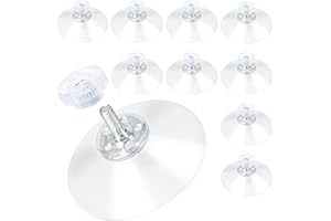 luckaide Przyssawka z gwintem, 10 sztuk przyssawek do okien, przyssawka do okien (duża siła przyczepności) z przezroczystą nakrętką radełkowaną Ø 40 mm, przyssawki, przyssawka przykręcana