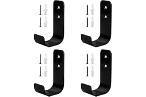 SIGULIKEJI 4 ganchos de pared para garaje, garajes, dispositivos, ganchos para escaleras, ganchos de pared, ganchos universales para tornillos, ganchos en J para colgar en el garaje, manguera de jardín, color