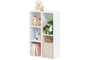 Furinno Luder 5-Cube Scaffale aperto senza montaggio di attrezzi, bianco