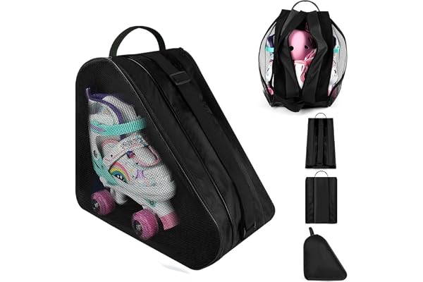 flintronic Rullskridskor, förvaringsväska, unisex, andningsbara konståkningsskor, bärväskor, med justerbar axelrem och topphandtag, för förvaring, skridskoåkning, tillbehör