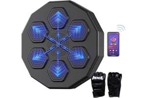 QCLUEU 2023 Nueva máquina de Boxeo Musical con Guantes de Boxeo,Máquina de Entrenamiento Musical de Boxeo Inteligente,Equipo de Boxeo USB electrónico montado en la Pared con conexión Bluetooth