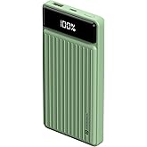Portronics Luxcell B 10K 10000 mAh 22.5W Fast Charging Power Bank, Ultra Slim Power Bank with Mach USB-A Output, Type C PD Output, Type C Input, Wake Up Button(Green)