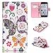 Price comparison product image iGrelem® Wallet Leather Case for iPhone 5C, Dandelion, Love Heart, Rose, Butterfly, Colorful Pattern PU Leather Case for Apple iPhone 5 c, iPhone 5c Protective Cover (Butterfly, Multicolor)