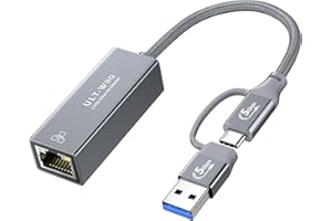 ULT-WIIQ USB Ethernet 2.5Gb Adapter, USB C auf RJ45 2,5Gbit LAN Netzwerk Adapter mit 1000/2500Mbps Gigabit Ethernet für MacOS, mac Mini, Windows, Linux, Steam Deck, iPad, MacBook, PC, Laptop, Tablet, NAS