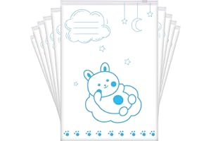 GOLDGE 10 Bustine Corredino Neonato Ospedale Sacchetti Cambio per Nascita, Buste Trasparenti con Cursore, Sigillate PE Glassato 34 * 24 cm