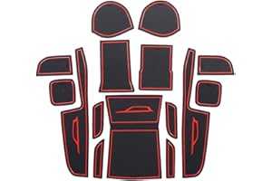 ZCLINKO Suzukii Vitara 2016+ Tappetini Antiscivolo per Console Centrale, Bracciolo Portaoggetti, Portabicchieri, Accessori Interni Auto Anti-PolvereTappetini in Gomma(Rosso)