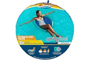 Spin Master Flotador de Primavera SwimWays Spring Float Papasan-Tumbona Inflable para Piscina con válvula hiperinflada, Color Azul, (6061308)
