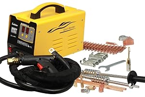 MR CARTOOL 220V 3500A 3KW 7 Modes Dent Puller Welder Automotive Sheet Metal spot Welding Machine 2 Welding Guns Small Welding Spot Have Standard Accessory Efficient Radiator Professional spot Welder