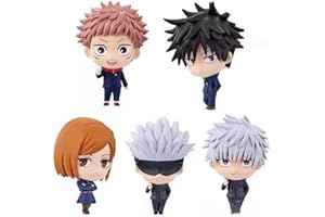 Tongyundacheng Lot de 5 Figurines d'action Gojo Satoru Itadori Yuji Ryomen Sukuna modèle d'anime Fushiguro Megumi Kugisaki Nobara Figurines Statue de décoration de Bureau Chambre
