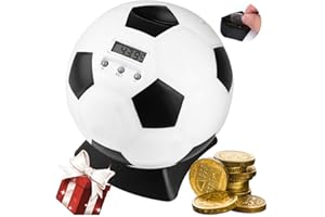 LarmTek Digital Money Box, Soccer Piggy Bank Money Bank with Automatic LCD Display, Large Counting Money Jar Coin Counter for Adults and Kids Football on Birthday Festivals and any Memorable Day