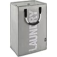 DOKEHOM 50L Collapsible Washing Laundry Basket Bag for Bedroom, Fabric (Grey)
