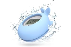 GUANGCAILUN Digital Newborn Water Thermometer With LCD Display - Baby Bath and Room - Whale Shape - Waterproof and Floats