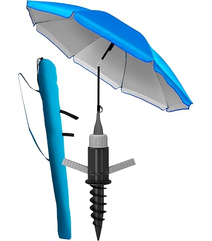 Pincho Strandschirm Groß (200 Cm) – Windfest Bis 35 Km/h, Mit Aluminiumschaft & 8+8 Fiberglasstangen, Nur 1,6 Kg Leicht