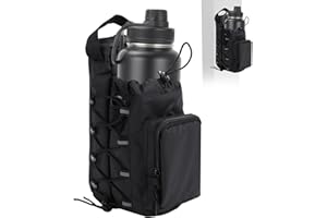 ZEMBSOYA Sac de gym magnétique pour homme et femme - Étanche - Petit sac de gym - Sac pour bouteille d'eau pour voyage, stade, sport, pique-nique, cadeau pour festival (sangle noire)