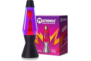 MATHMOS Astro Lava Lamp in Matt Black | UK Inventors of The 1963 Design Classic | Violet & Red Lava Lamps Handmade in Britain to The Highest Safety Standards