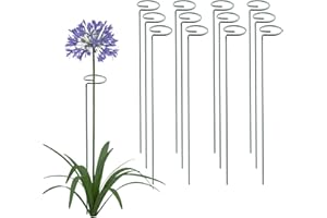 Thealyn 12 sztuk, 61 cm słupki do podtrzymywania roślin, metalowe obręcze do podtrzymywania kwiatów z pojedynczą łodygą, paliki do roślin ogrodowych, rekwizyt do roślin amarylisowych, orchidei, lilii,