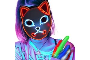 DONY Demon MáScara Slayer,MáScara de Halloween,Asesino de Demonios MáScara De Terror Led, MáScara de Universal Para Halloween, Carnaval,DíA Del NiñO,Mascarada,Cosplay Fiesta de Cumpleaños de la Escuela