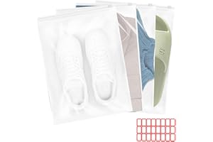 JJZGPP 20 Pieces Clear Plastic Zipper Storage Bags for Clothes Underwear Shoes Cosmetic, 40 x 30 cm