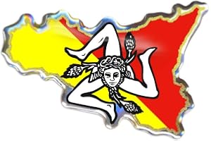 4R Quattroerre.it 32113 3D-klistermärke Sicily Trinacria HQ, 69 x 46 mm