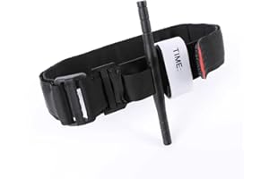 FALAFOTY Tourniquet,Emostatico di Emergenza, Laccio Emostatico Custodia,Tourniquet Nero,Benda israeliana,Attrezzatura Tattica Di Emergenza Adatto Escursioni,Alpinismo,Campeggio