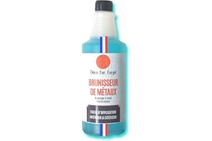DECO FER FORGE DECO IRON FORGE -Metallo concentrato a freddo Ferro brunitura acciaio Bronzo Rame Armi - Brunitore per metalli Efficiente Facile Veloce Made in France -Grande Quantità 1L di liquido (1000 ml)