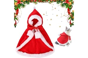 LGZIN Costume de Noël pour Chien, Vêtements pour Animaux De Noël, Cape De Noël pour Chat, Chat Tenues de Noël, Deguisement Chat Noel, Capes De Costume De Noël pour Animal, pour Chat Chien Chiot (L)