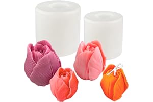 Tuxuzal Confezione da 2 Stampi in Silicone a Forma di Tulipano per Candele e Sapone