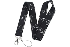JAPANSAI Lanyard Símbolos Zodiaco Constelaciones | Cordón para el Cuello | No Pierdas más tus Llaves | Llavero para Móvil Mascarilla Teléfono y Llaves| Regalo Original