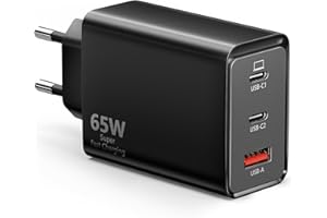 SCCVEE Ładowarka USB C 65W, 3-portowa【2 USB C+1 USB A】USB-C zasilacz PPS szybka ładowarka PD+QC kompatybilna z MacBook Pro/Air/ipad/iPhone 12/13/14/15/16 Pro Max/Samsung Galaxy S22/S23/S24/tablet/laptop