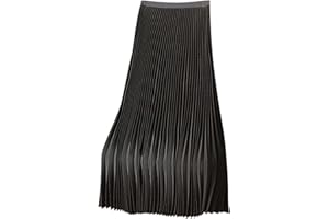 AEGJEGVD Women's Satin Silk Skirts UK Clearance,Ladies Elastic High Waist Maxi Pleated Skirt Solid Color Plus Size Skirts 2025 Spring Summer Plain Sliming Elegant Long Skirt M-4XL Today's Deals