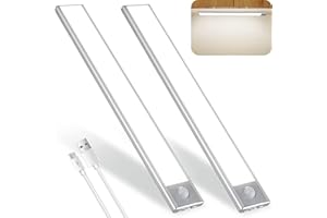 CANMEIJIA Under Cupboard Kitchen Light, 73 LED Motion Sensor Closet Light USB Rechargeable 40cm 6500K White Light Wardrobe Lights Motion Sensor for Cupboard Closet Stairs Hallway Bedroom