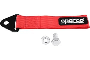 YCTZE Sparco Universal High Strength Tow Rope for Racing Car Front Rear Bumper Towing Hook (Red)