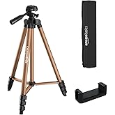 Amazon Basics Lightweight 41-134cm Tripod with Mobile Holder & Carry Bag | for All Camera/Go pro/Smartphones| Copper
