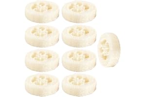 OUDQFCJ 9 Unidades Esponjas de Luffa Naturales, Hecho de 100% Luffa, Exfoliante, Esponja para Ducha, Baño, Estropajo Natural, Lufa Natural, para Lavado en la Ducha y Limpieza de la Cocina (Blanco)
