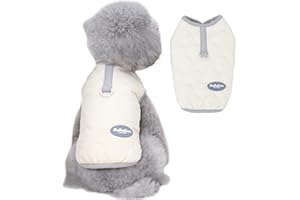 Mitili Abrigo para Perros de Invierno, Chaqueta de Perro con Forro Polar, Ropa para Mascotas para Clima Frío, Chaleco Cálido Prueba de Viento para Perros Pequeños Medianos y Grandes (Blanco, S)