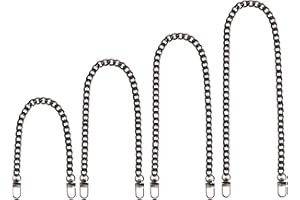 HOSSOM Cadena de Repuesto para Bolso, 4 Piezas Cadenas de Metal Correas de Hombro, Cadena Plana con Cierres, para Embragues, Carteras y Bolsos de Hombro Negro