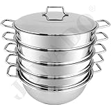 5-stufiger Edelstahl-Dampfgarer - 30cm Topf Für Induktion & Gasherd