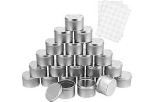 HAKZEON 24 PCS 8 oz Silver Candle Tins with Lids, Candle Containers Metal Tin Candle Making Cans for DIY Candle Making, Arts & Crafts Projects