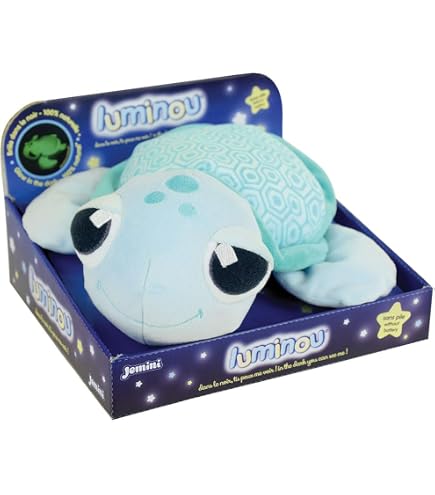 Peluche Musicale Lumineuse JEMINI Leon Le Dragon - 34cm Environ - Fonction Veilleuse étoiles Et Musique - Piles Incluses - Blanc - Doudou Rassurant Pour Enfant
