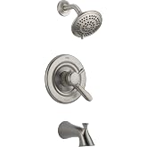 Delta Faucet Lahara 17 serisi &ccedil;ift fonksiyonlu k&uuml;vet ve duş donanım seti, 5 kademeli touch-clean duş başlığı ile birlikte, pa