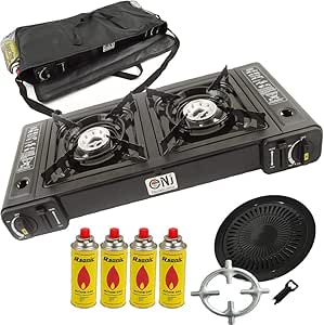 Griglia Per Fornello Da Campeggio - Set 2 Pezzi In Metallo Per Grigliate Senza Fumo - Foto 9