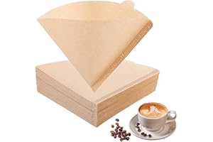 MORJCG 100Pcs V60 Coffee Filters, Disposable Coffee Filter Papers, v60 Filters, 4.7x6.3Inch Coffee Filter Papers, Unbleached Cone Filter Papers Size 01 for Coffee Dripper & Pour Over Coffee Maker (1-2 Cups)