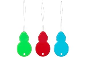 Eboot 20 Pieces Gourd Shaped Plastic Needle Threaders Plastic Wire Loop Hand Machine Sewing Tool with Clear Box for Sewing Crafting Knitting Craft Quilting DIY Art Color Random Assorted Colors